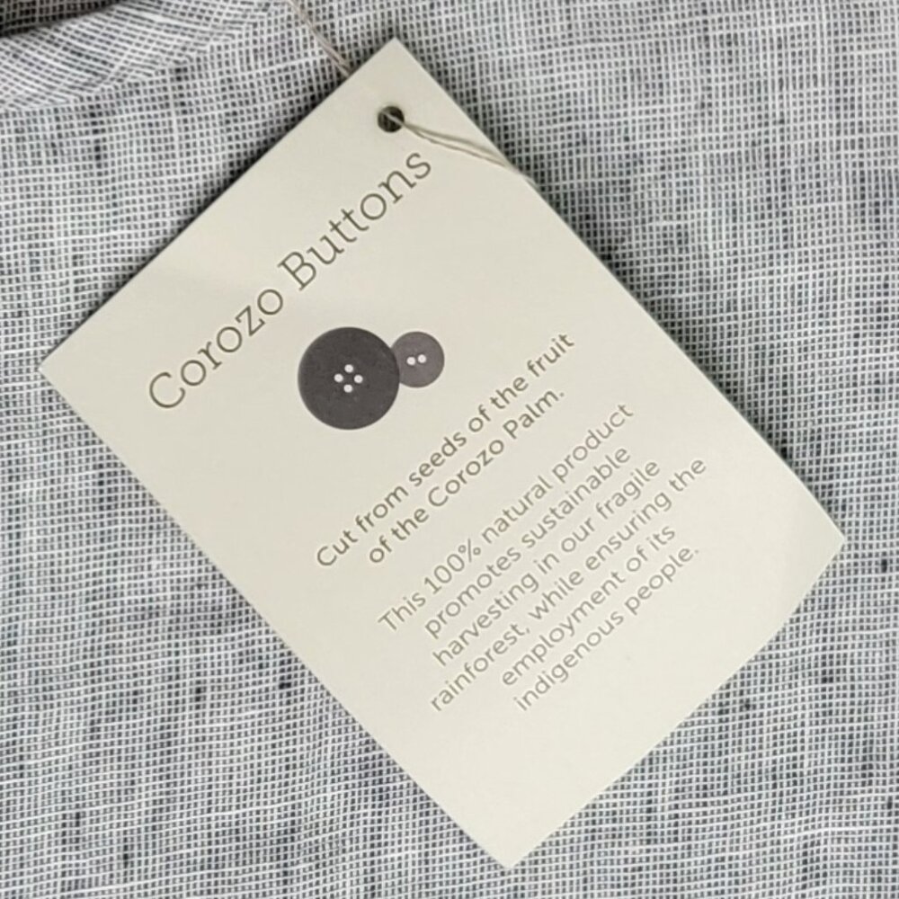 Flax Women's Grey Linen Short Sleeve Button Back Shirt - Size 24-26 - Picture 5 of 7